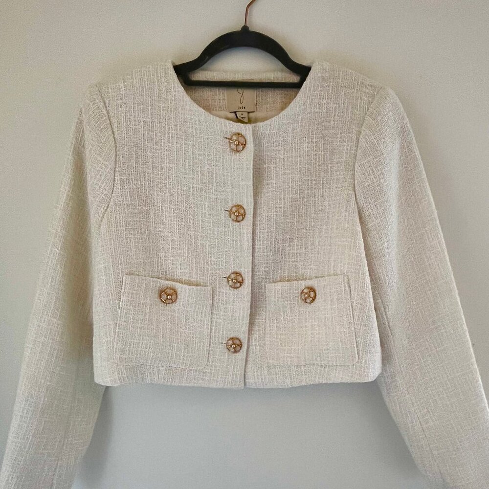 Joie Cropped Tweed Jacket – Pearl Buttons – Size S – New With Tags